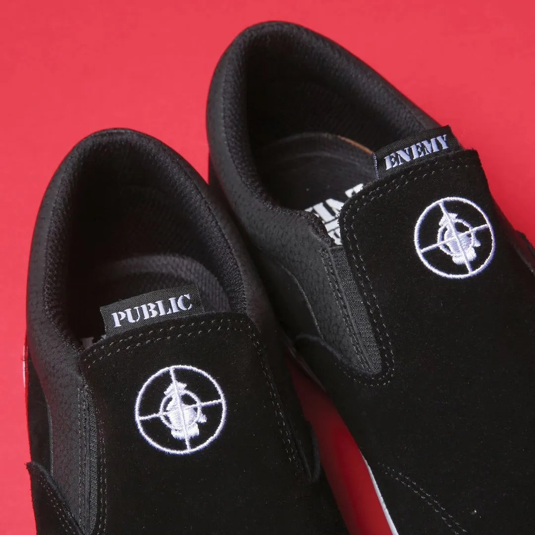Lakai x Public Enemy Owen VLK Skate Shoes - Black/Red