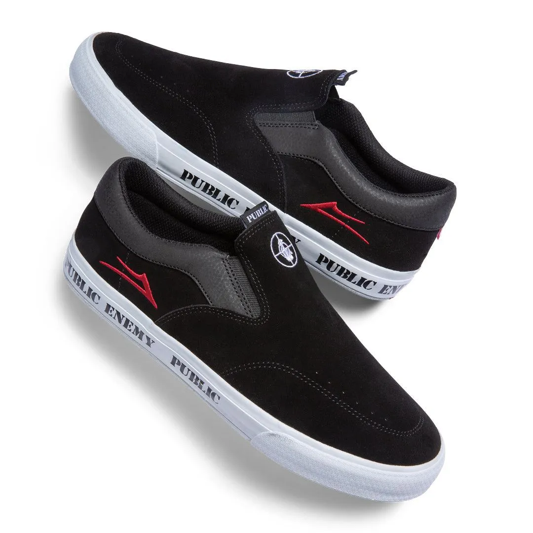 Lakai x Public Enemy Owen VLK Skate Shoes - Black/Red