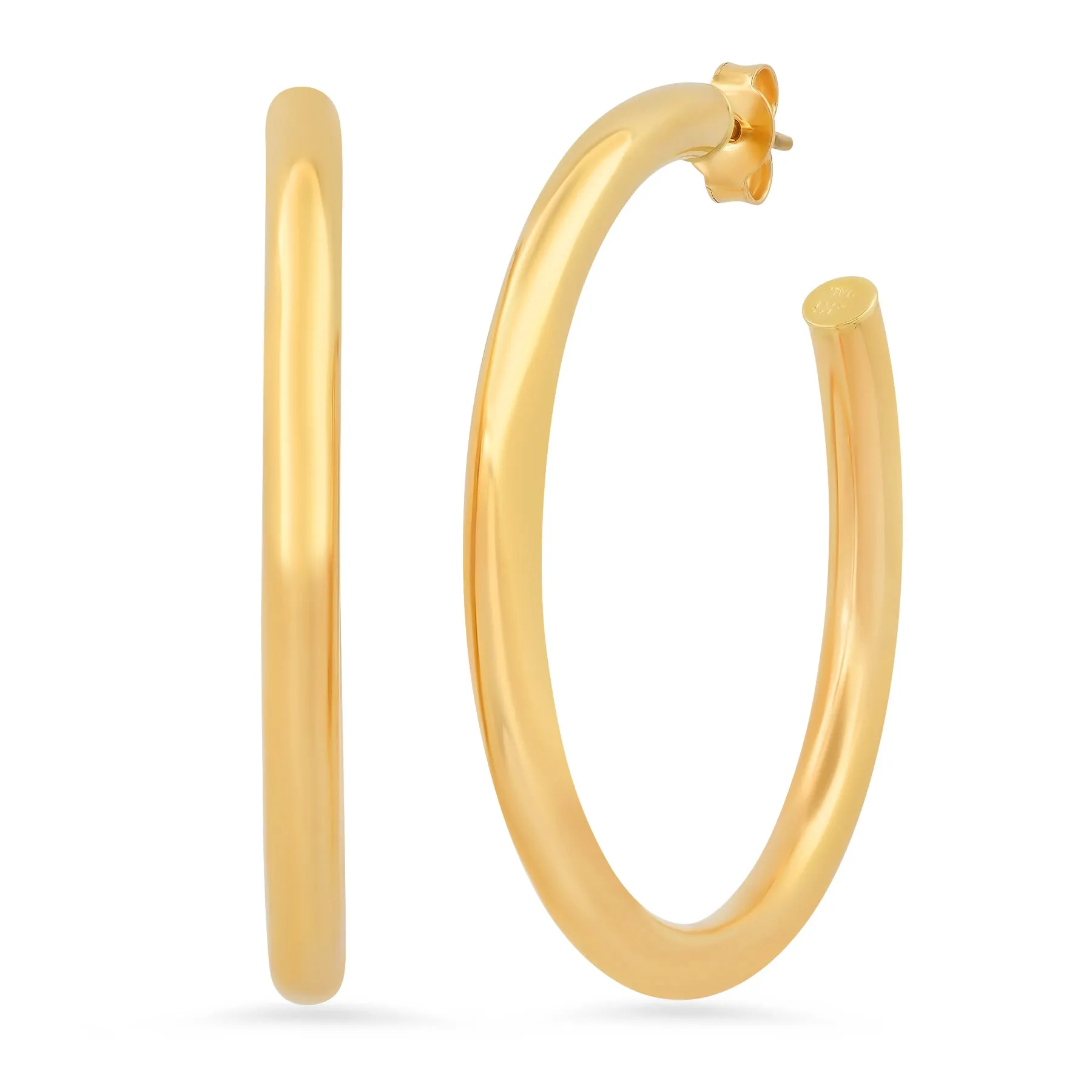 LARGE TUBE HOOPS, 14kt GOLD