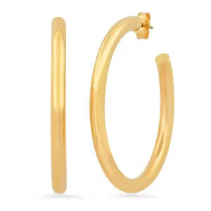 LARGE TUBE HOOPS, 14kt GOLD