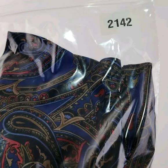Lauren Ralph Lauren Size 6 Dress Faux Wrap Paisley Long Sleeve Midi