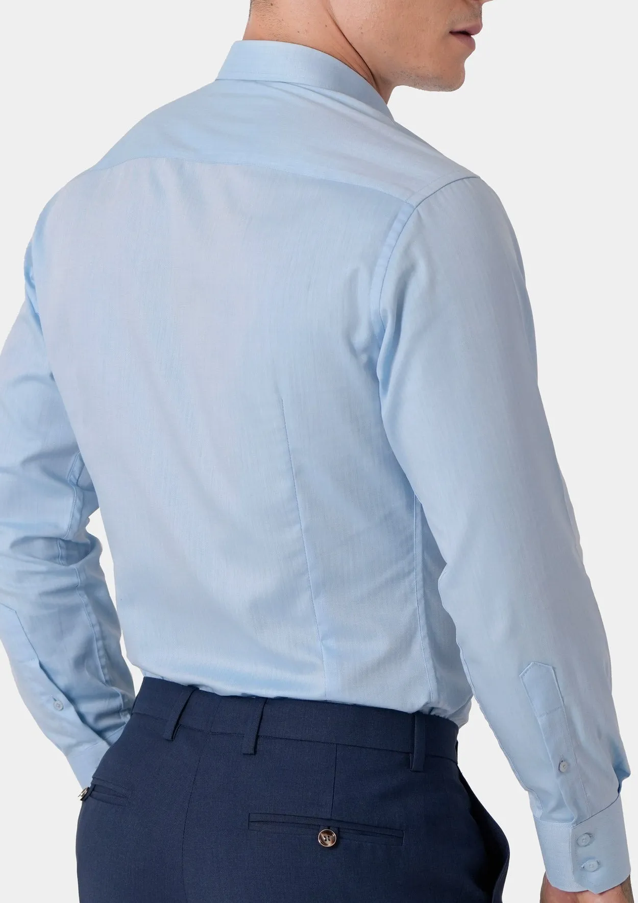 Light Blue Herringbone Shirt