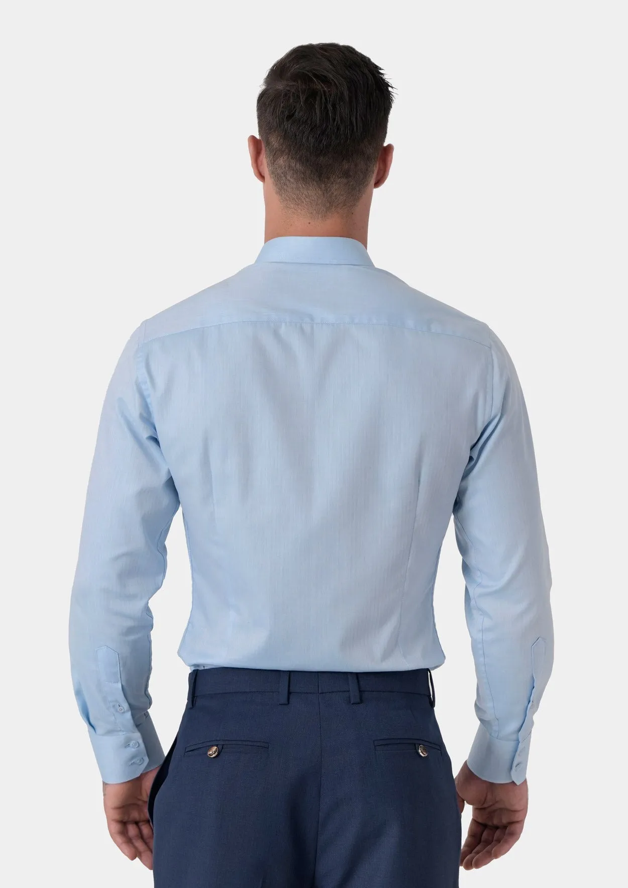 Light Blue Herringbone Shirt