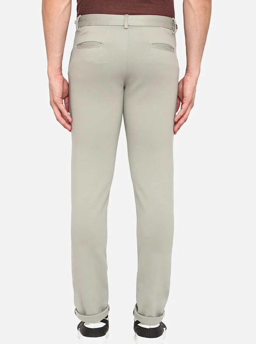 Light Grey Solid venice Fit Casual Trouser | JadeBlue