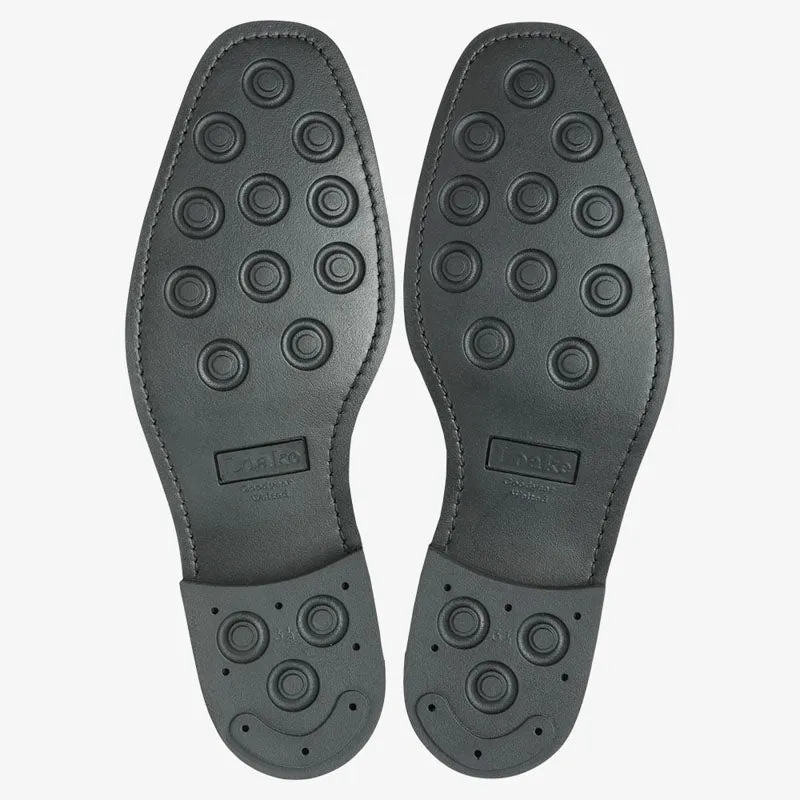 LOAKE 305 Polished Derby Toe Cap Shoes in Black