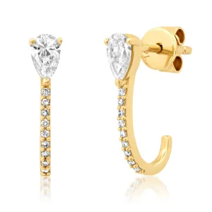 LOBE CRADLE DIAMOND EARRINGS, 14kt GOLD
