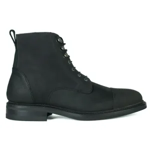 Logan Boot Black Wax Suede