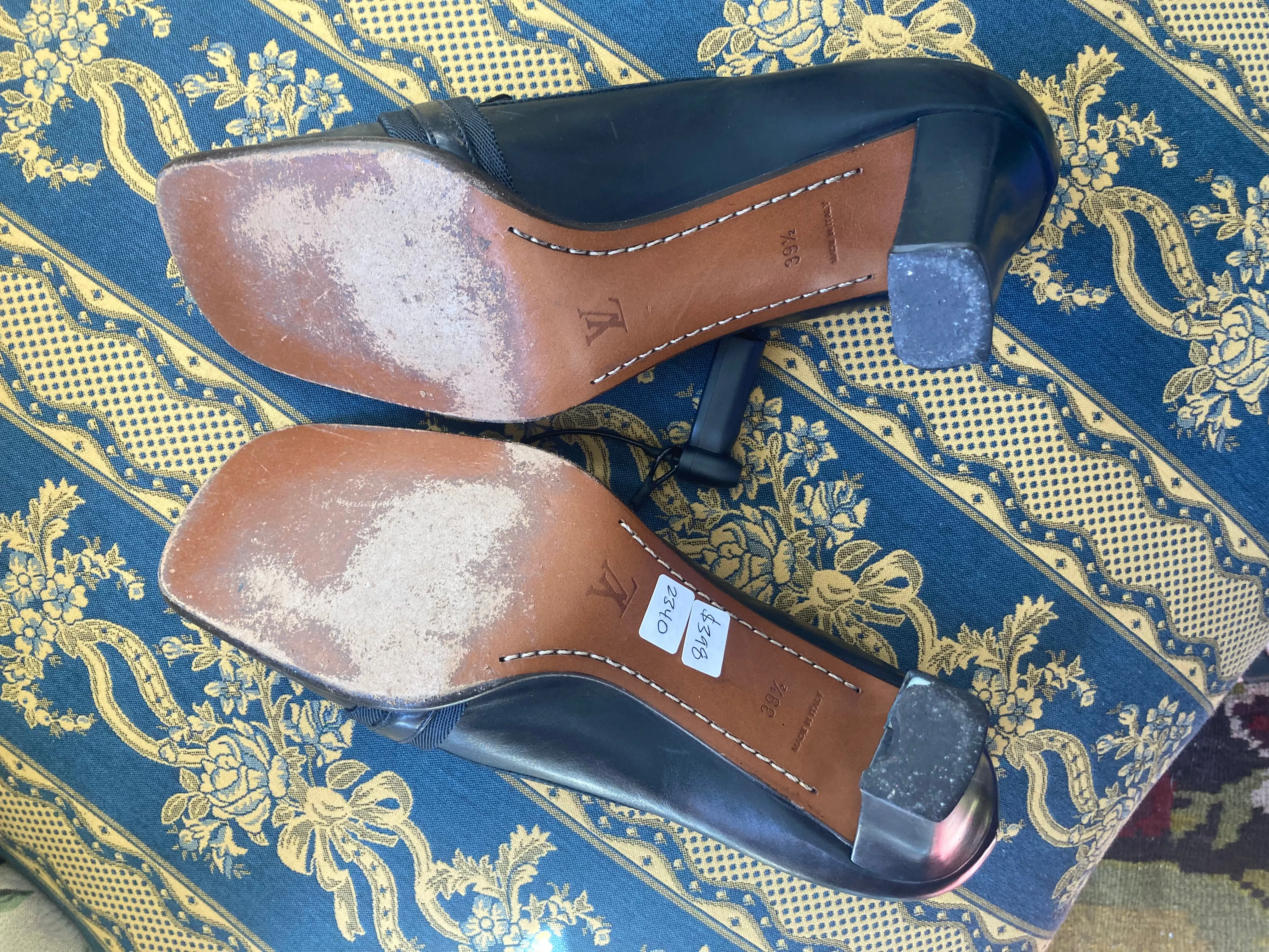 Louis Vuitton Navy Heel Loafers