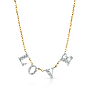 LOVE LOCK DOWN CHAIN W/ PAVE DIAMONDS, 14kt Gold
