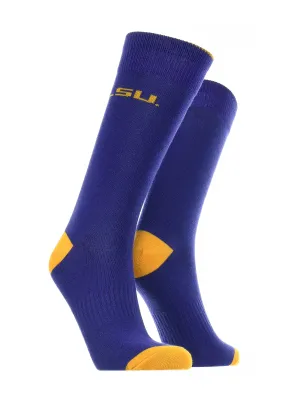 LSU Tigers Dress Socks Dean's List Crew Length Socks