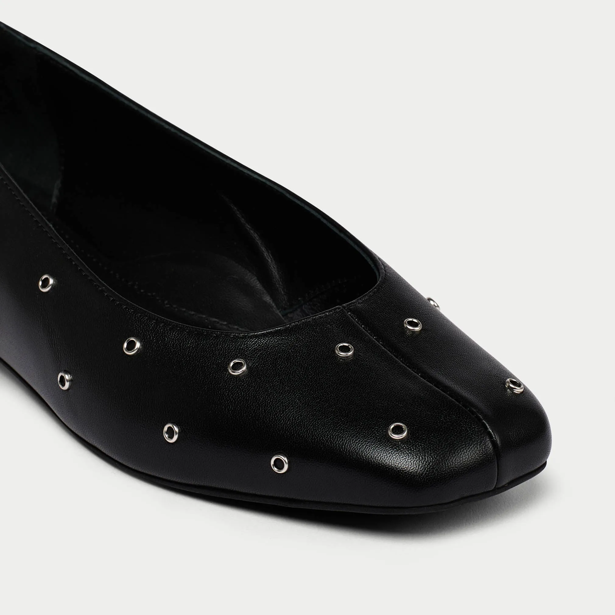 Lucinda - Black Studded Leather