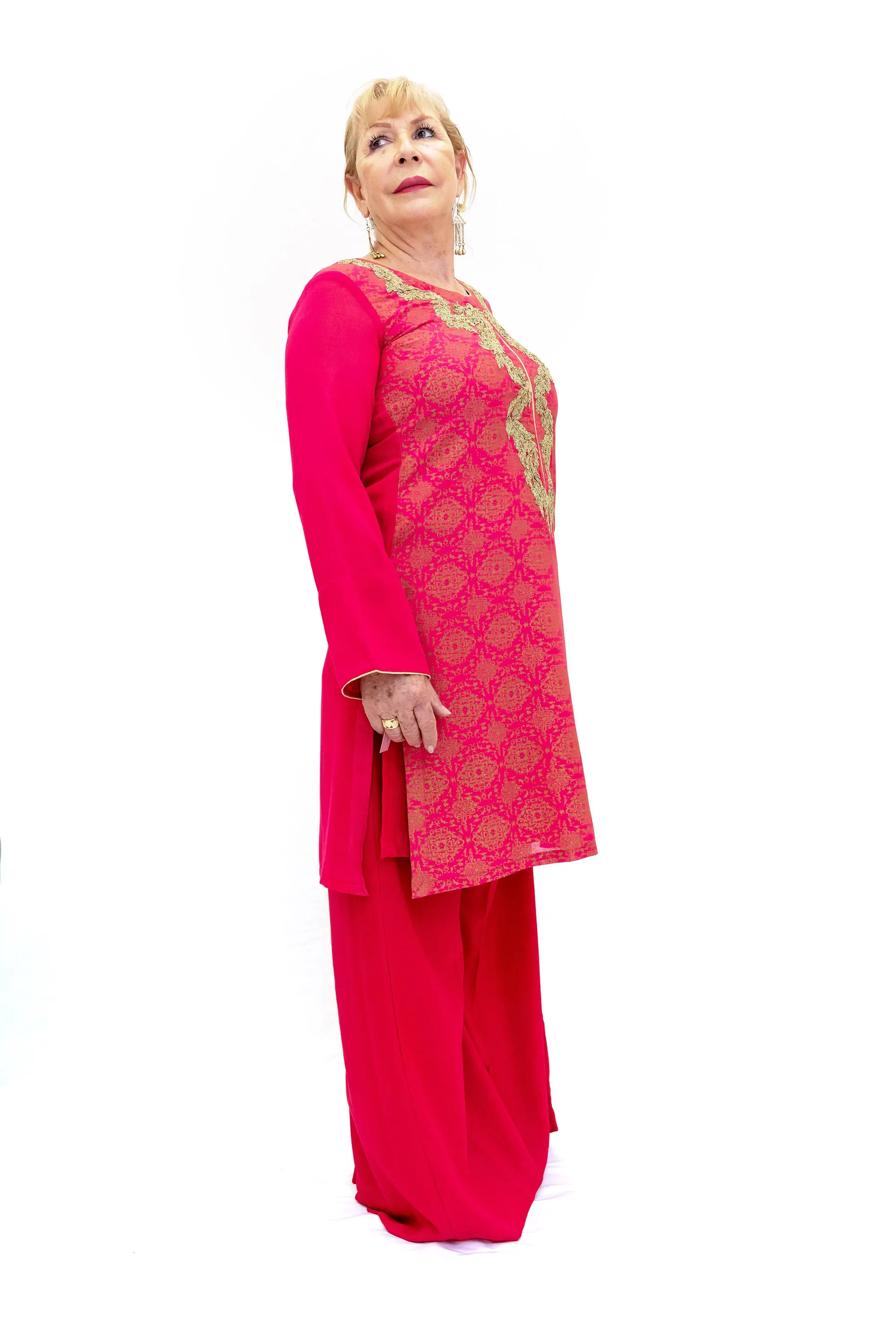 Magenta Chiffon Salwar Kameez - Suit