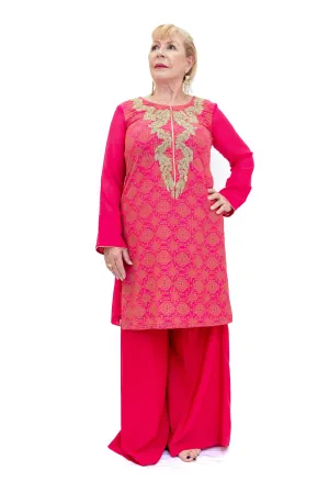 Magenta Chiffon Salwar Kameez - Suit