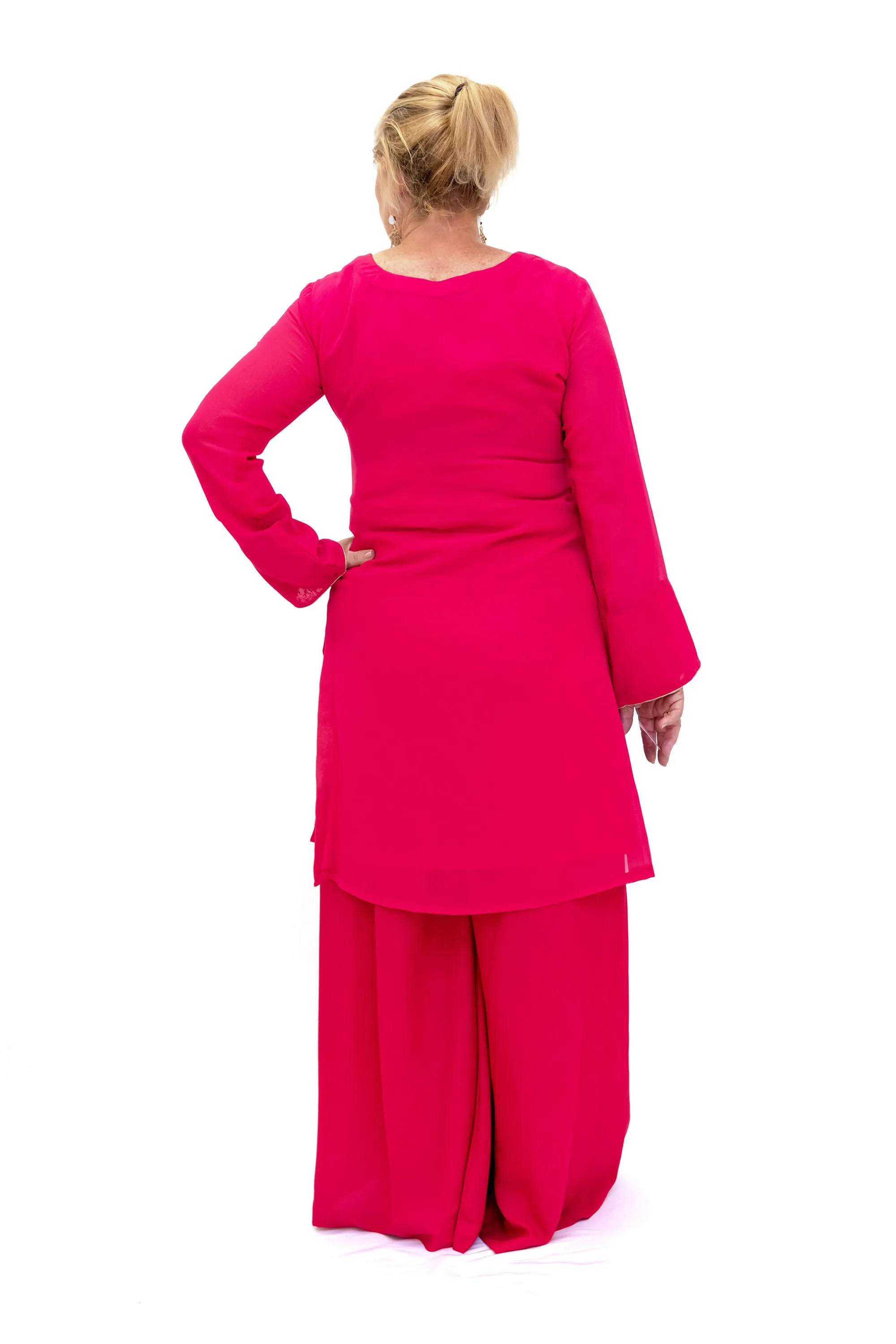 Magenta Chiffon Salwar Kameez - Suit
