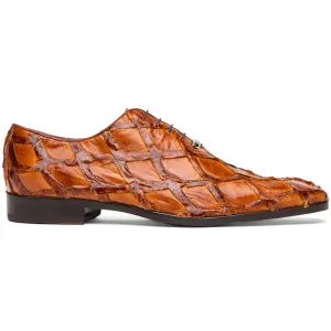 Marco Di Milano Olivieri Cognac Pirarucu Dress Shoe Oxfords