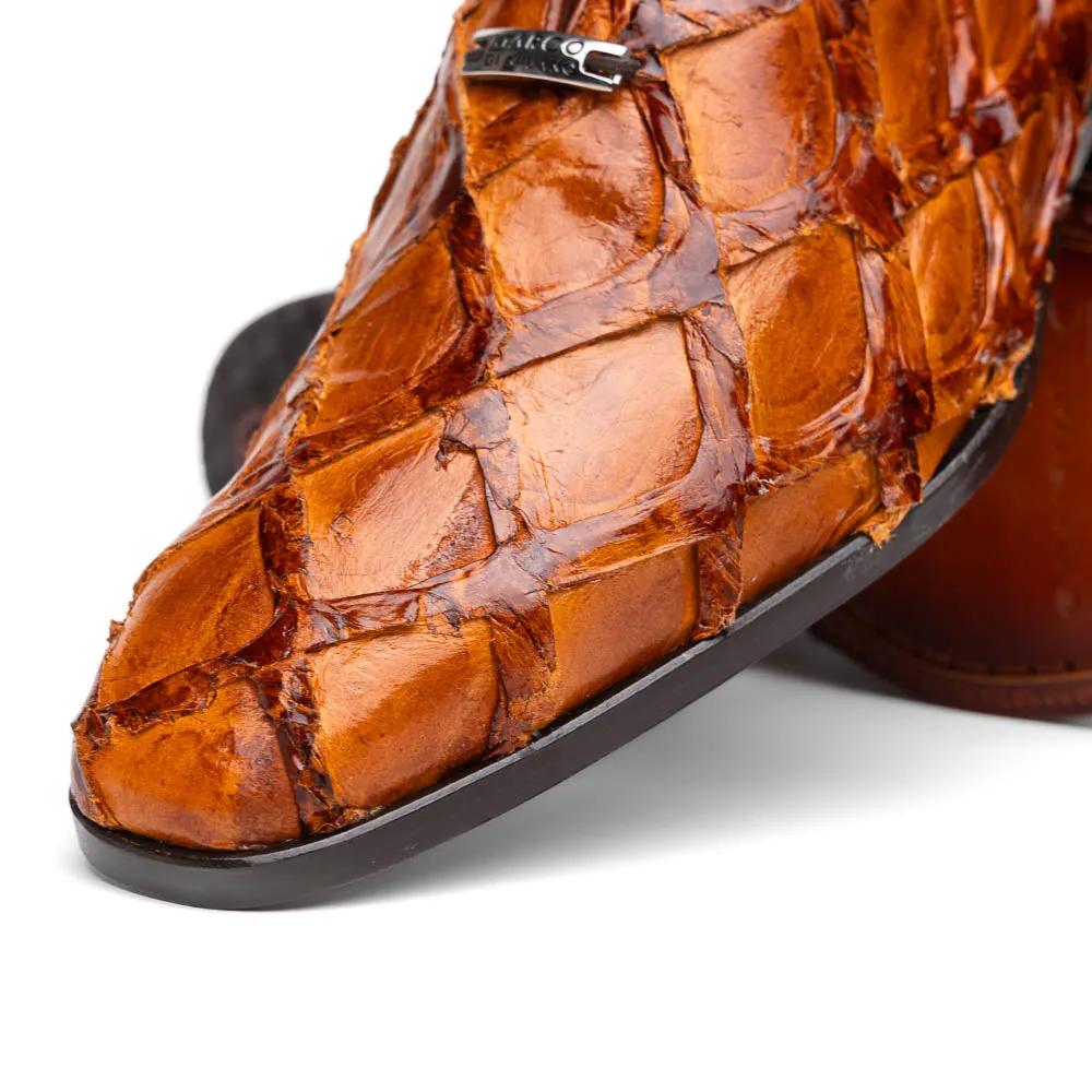 Marco Di Milano Olivieri Cognac Pirarucu Dress Shoe Oxfords