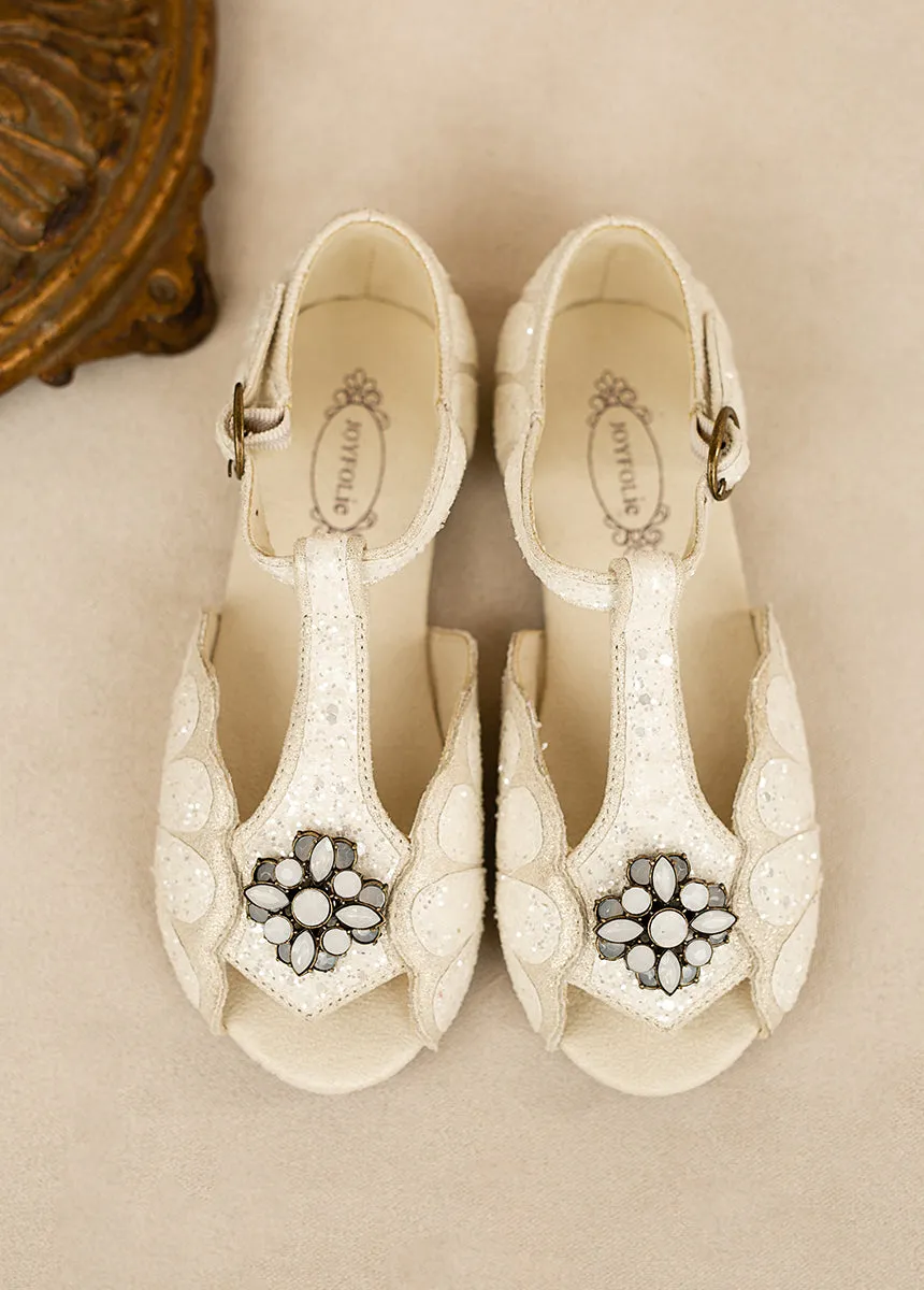 Mari Flower Girl Flat in Ivory