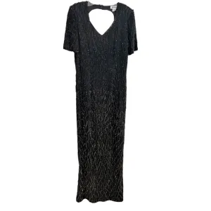 Mark &amp; John By Gopal Black Sequin Beaded Full Length Evening Gown Size Small