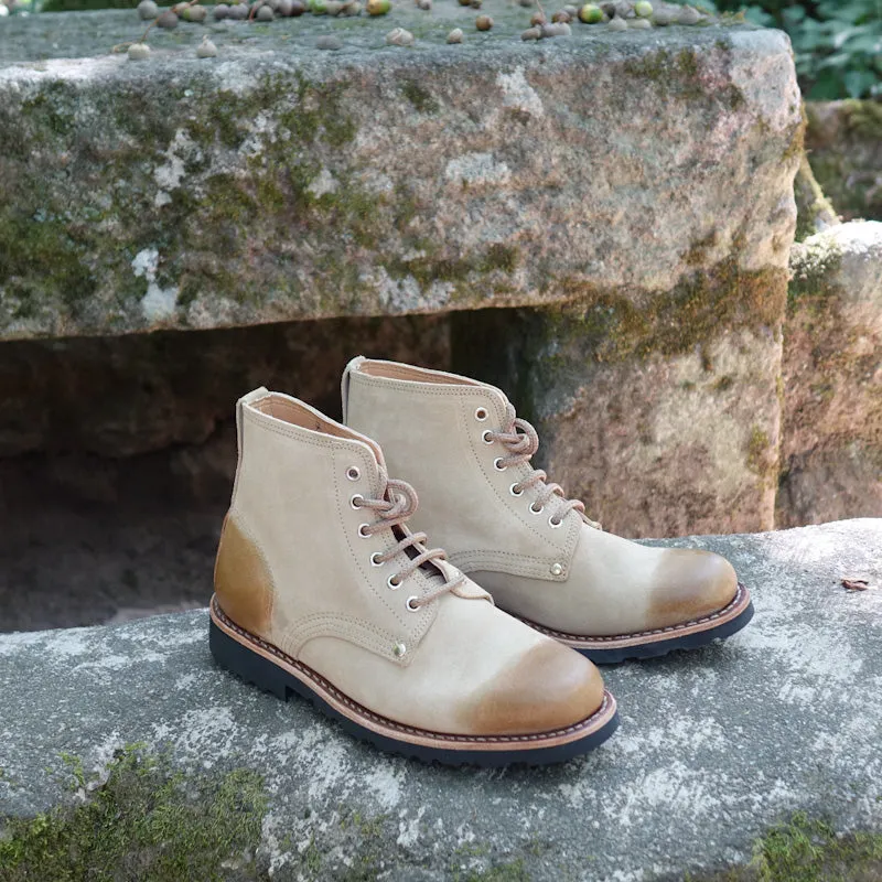 Marão Suede Lace-Up Boots - Beige
