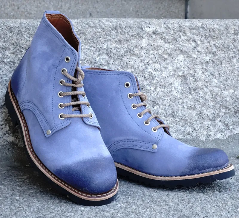 Marão Suede Lace-Up Boots - Blue