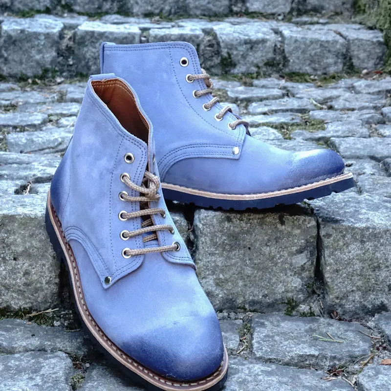 Marão Suede Lace-Up Boots - Blue