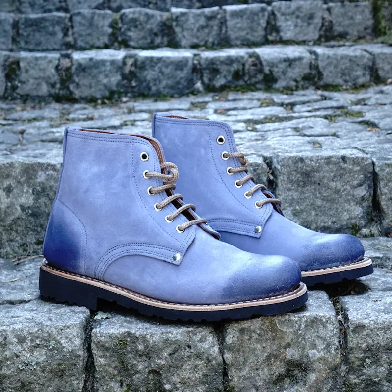 Marão Suede Lace-Up Boots - Blue