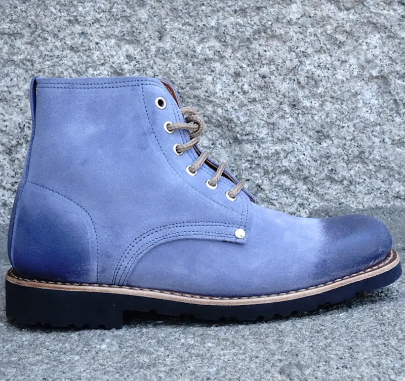 Marão Suede Lace-Up Boots - Blue