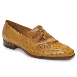 Mauri Horizon in Camel Mens Exotic Ostrich & Ostrich Patent Loafers