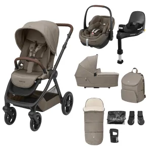 Maxi-Cosi Oxford 9pc Premium 360 Pro V2 Travel System in Truffle