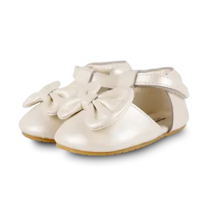 Meau Shoes | Off White Metallic Leather