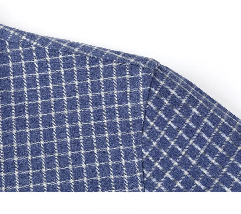 Men's Classic Plaid Cotton Shirt | Brushed Comfort Business Casual