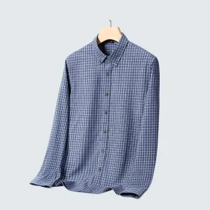 Men's Classic Plaid Cotton Shirt | Brushed Comfort Business Casual
