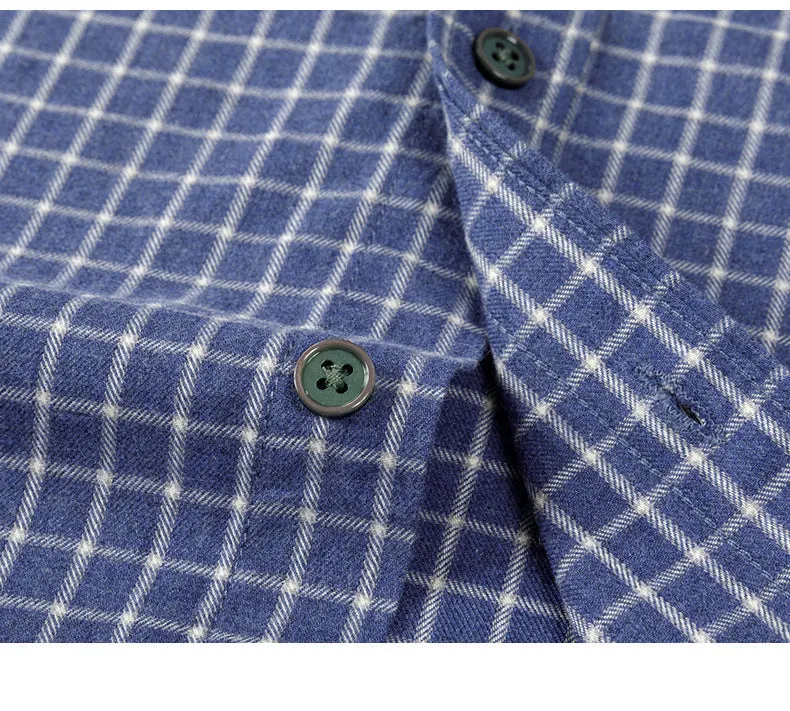 Men's Classic Plaid Cotton Shirt | Brushed Comfort Business Casual