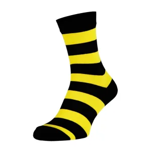 Men's Classic Printed Cotton Socks, Yellow-Black Striped