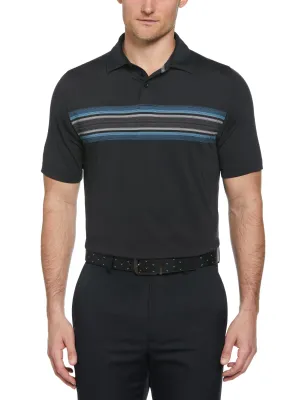 Mens Engineered Oxford Stripe Golf Polo
