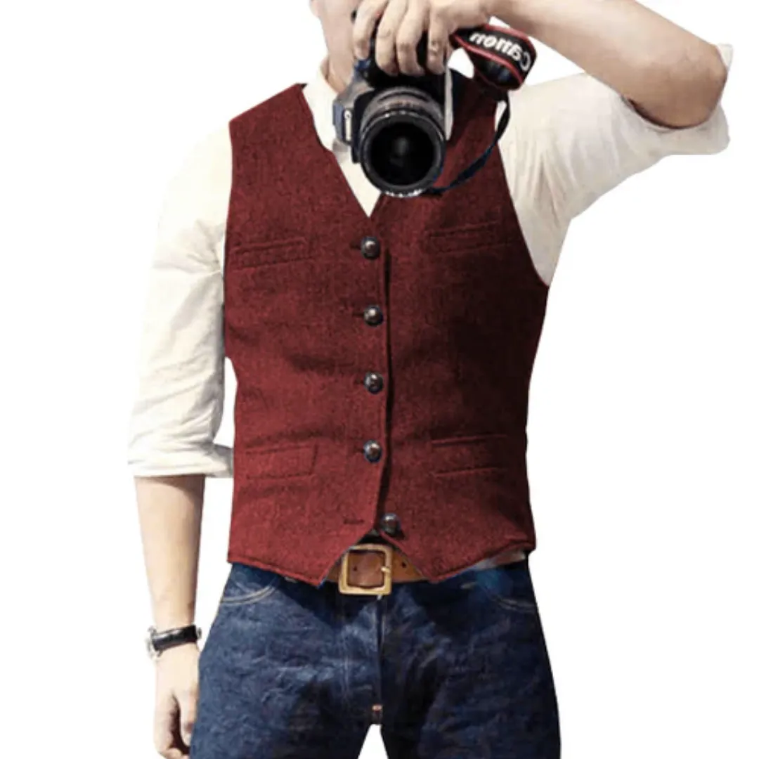 Men's Formal Button Down Vintage Vest | Lightweight