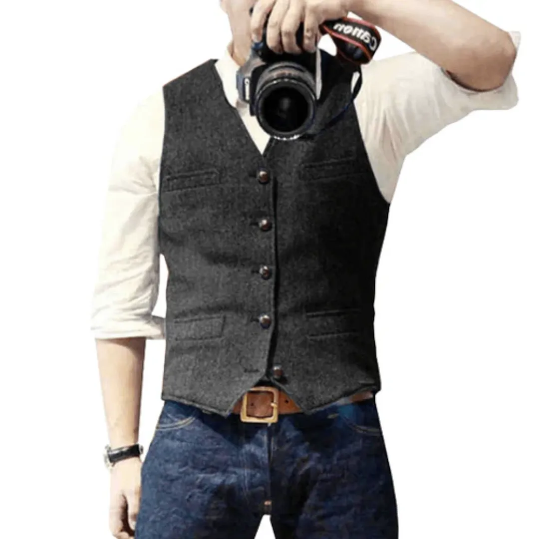 Men's Formal Button Down Vintage Vest | Lightweight