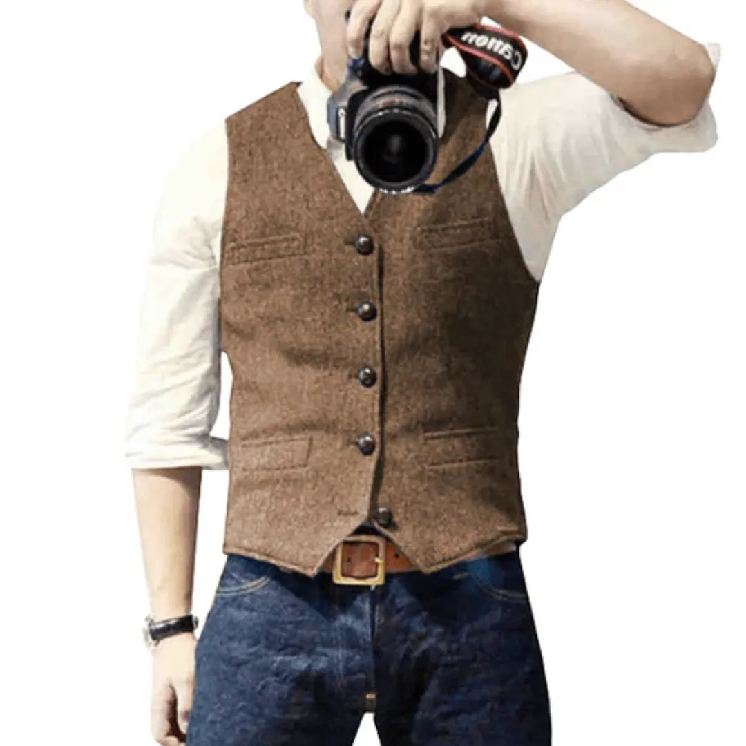 Men's Formal Button Down Vintage Vest | Lightweight