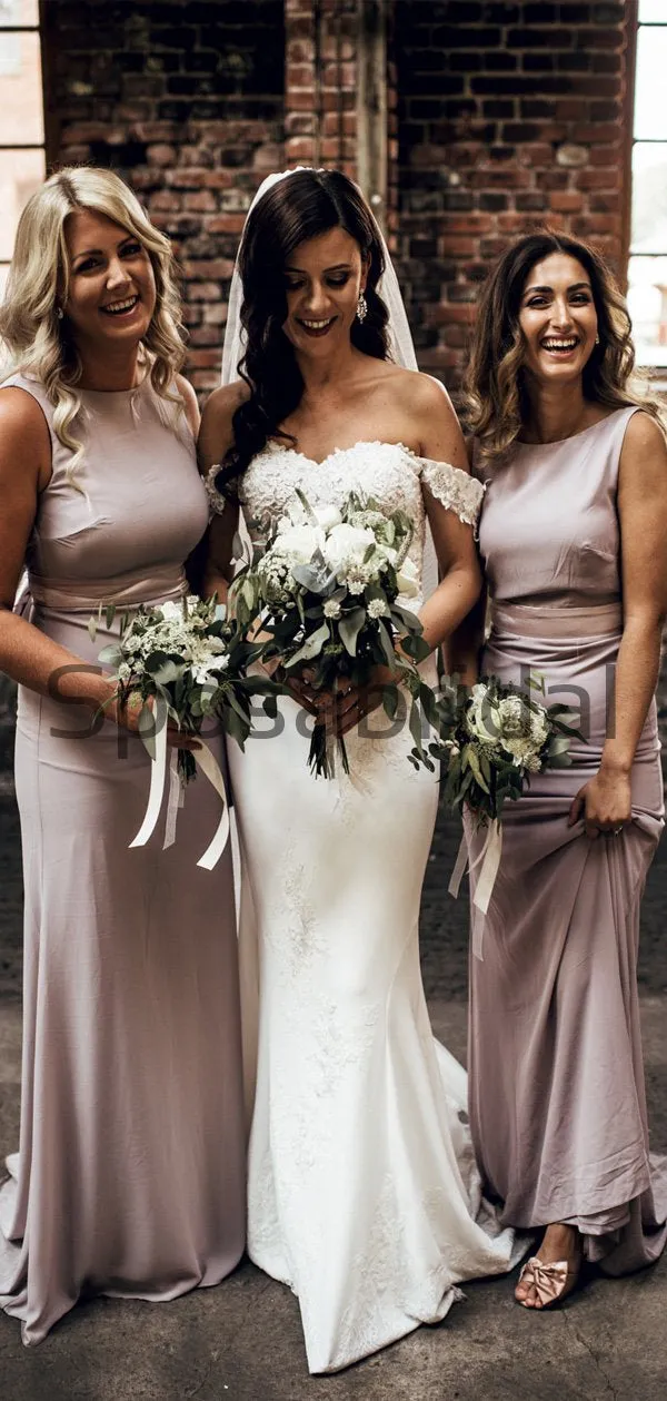 Mermaid Elegant Simple Unique Country Long Bridesmaid Dresses  WG632