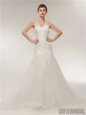 Mermaid Sweetheart Beading Elegant Wedding Dresses With Pleats WD0459