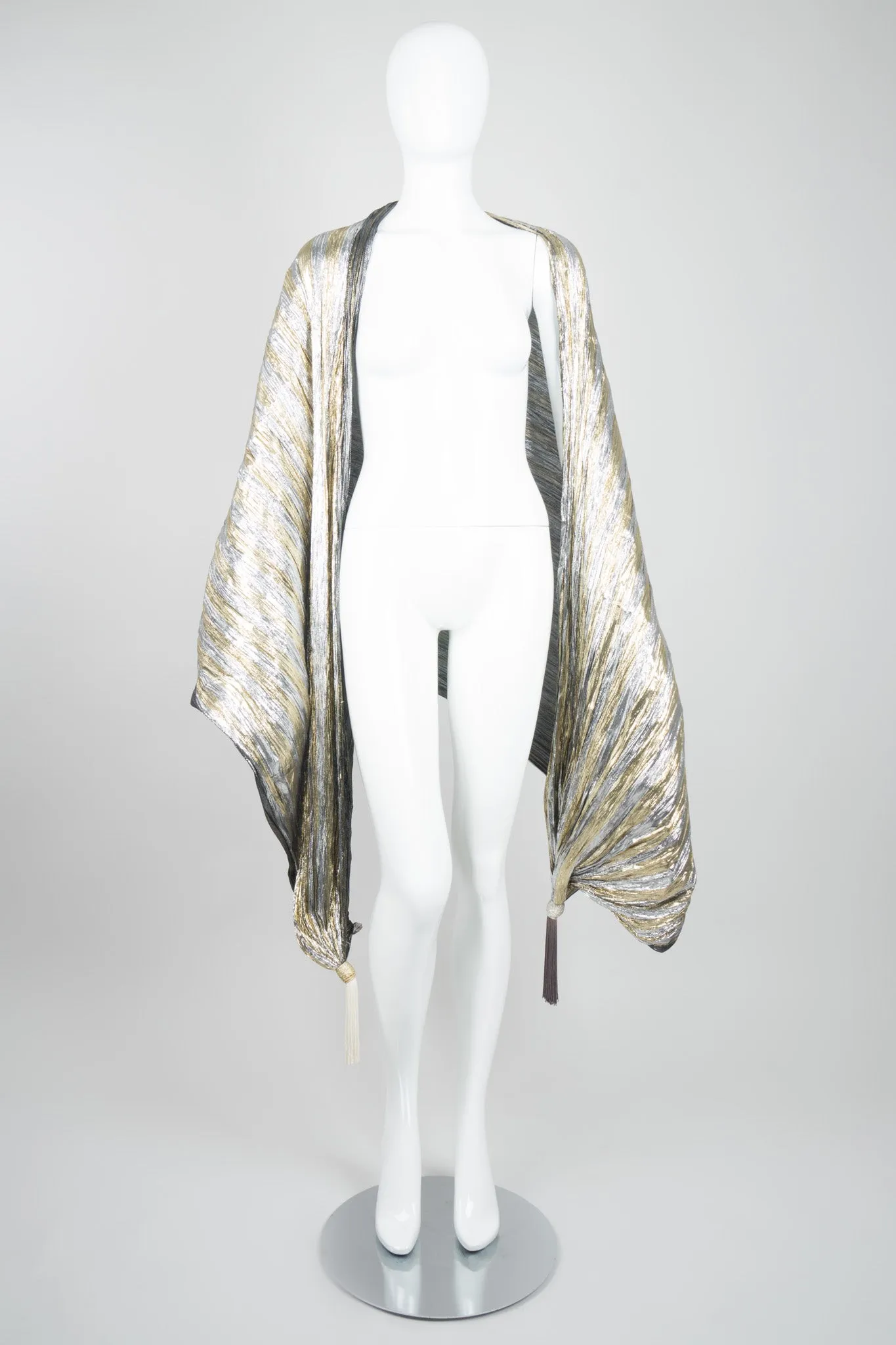 Metallic Lamé Tassel Scarf Wrap