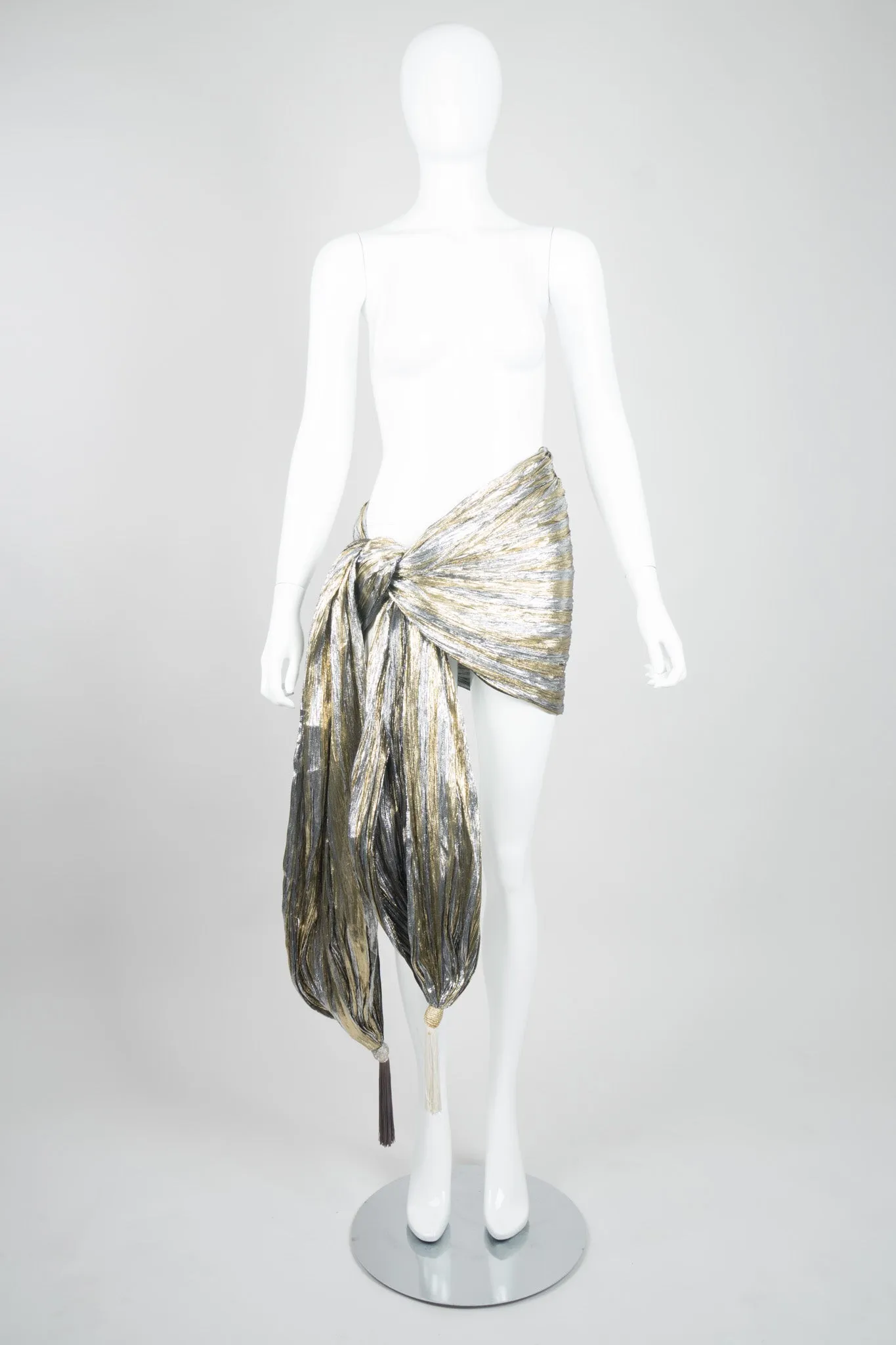 Metallic Lamé Tassel Scarf Wrap