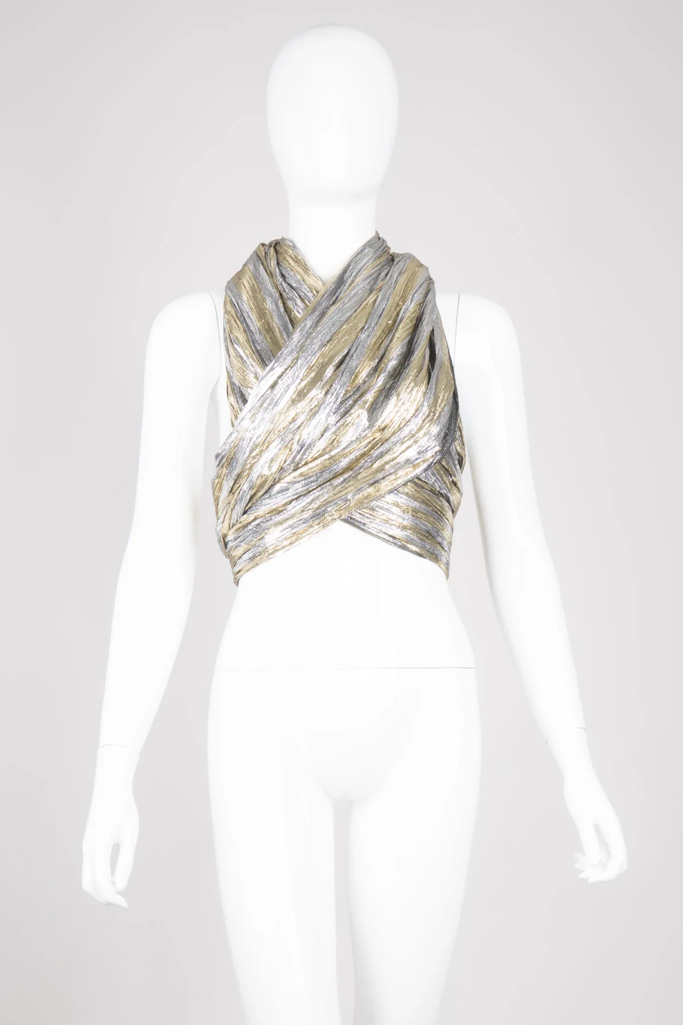 Metallic Lamé Tassel Scarf Wrap
