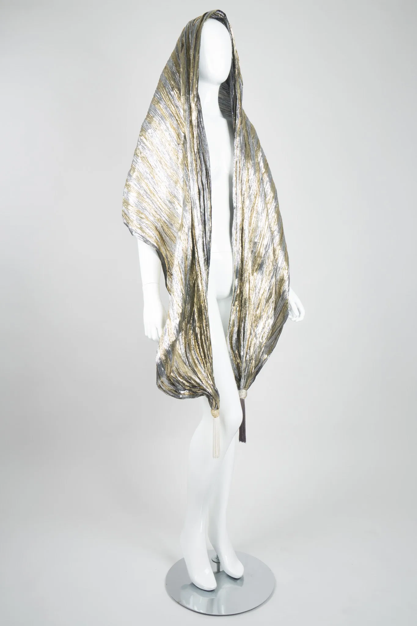 Metallic Lamé Tassel Scarf Wrap
