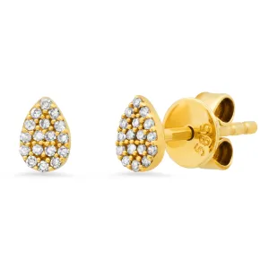Mini Diamond Pear Studs Diamond 14kt Gold