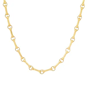 MINI DUMBBELL LINK CHAIN, 14kt GOLD