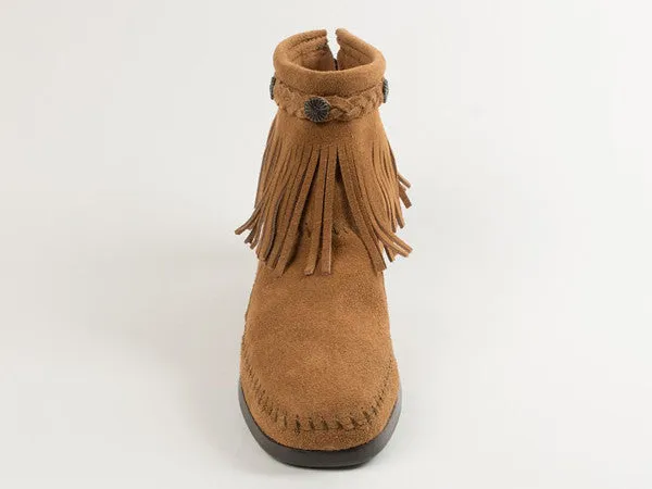 Minnetonka Moccasin High Top Back Zip Boot