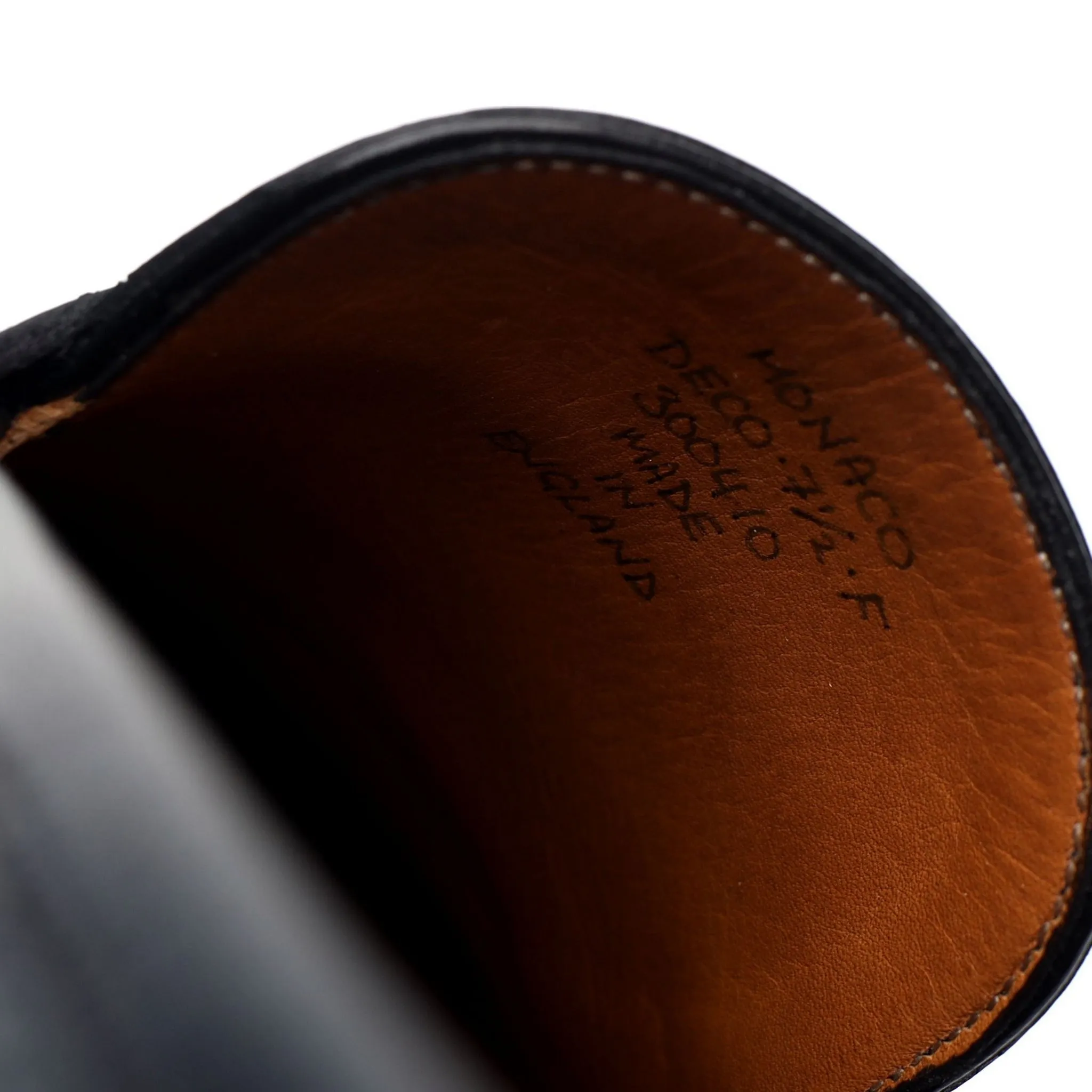 'Monaco' Navy Blue Grain Leather Loafers UK 7.5 F