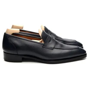 'Monaco' Navy Blue Grain Leather Loafers UK 7.5 F