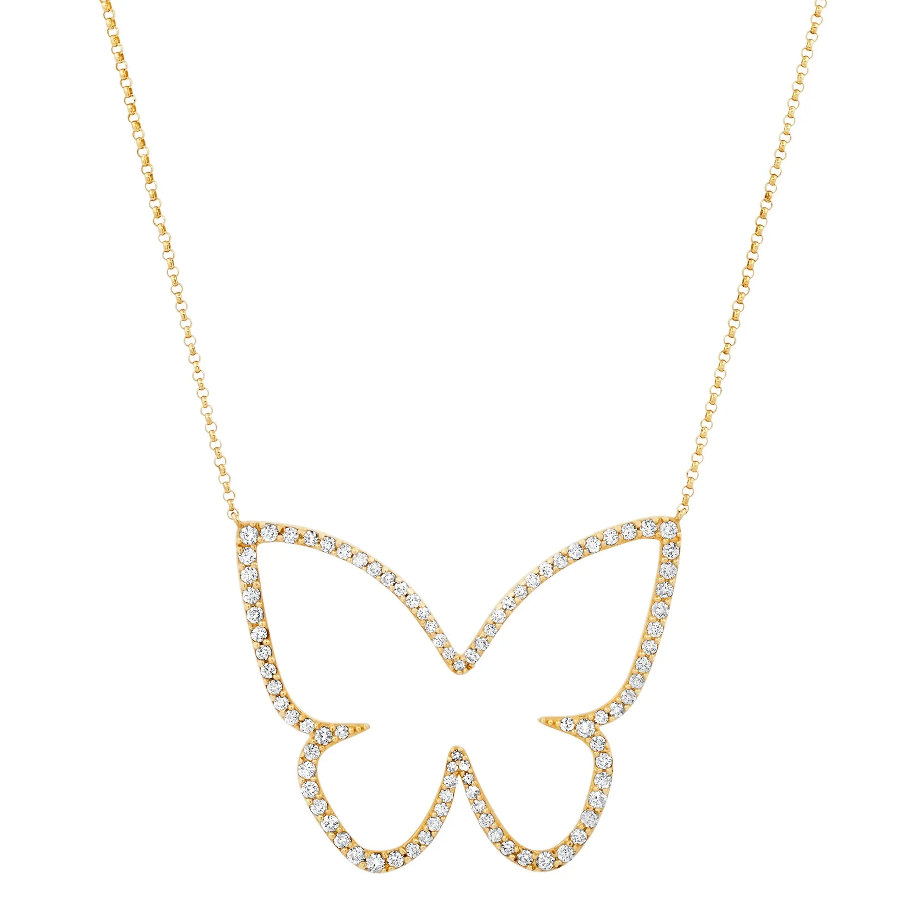 MONARCH DIAMOND BUTTERFLY NECKLACE, 14kt GOLD